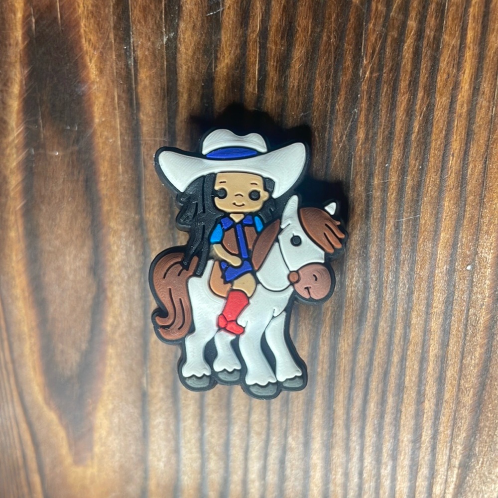 Cowgirl and pony Crocs shoe charm jibbitz